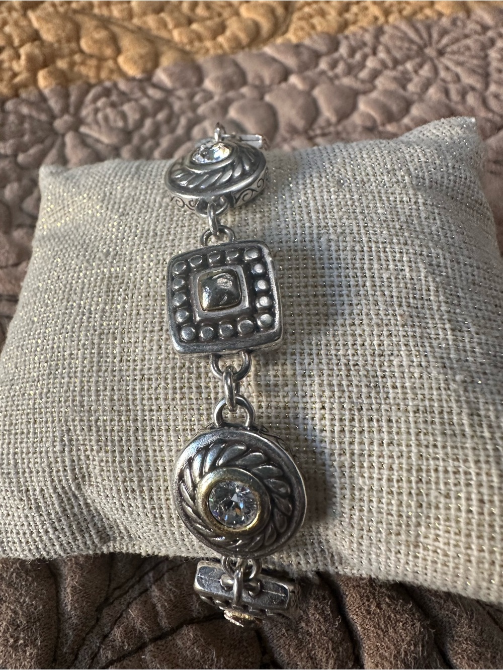 Brighton Silver-Tone Bracelet with Clear Crystal Accents. Retired